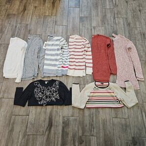Casual lightweight Career Sweater Lot of 8 Womens Size S Everyday Basic Stripe